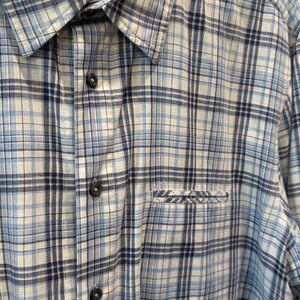 Hugo Boss Boss Orange - Blue Plaid Men's Shirt Size XL - Picture 3 of 5